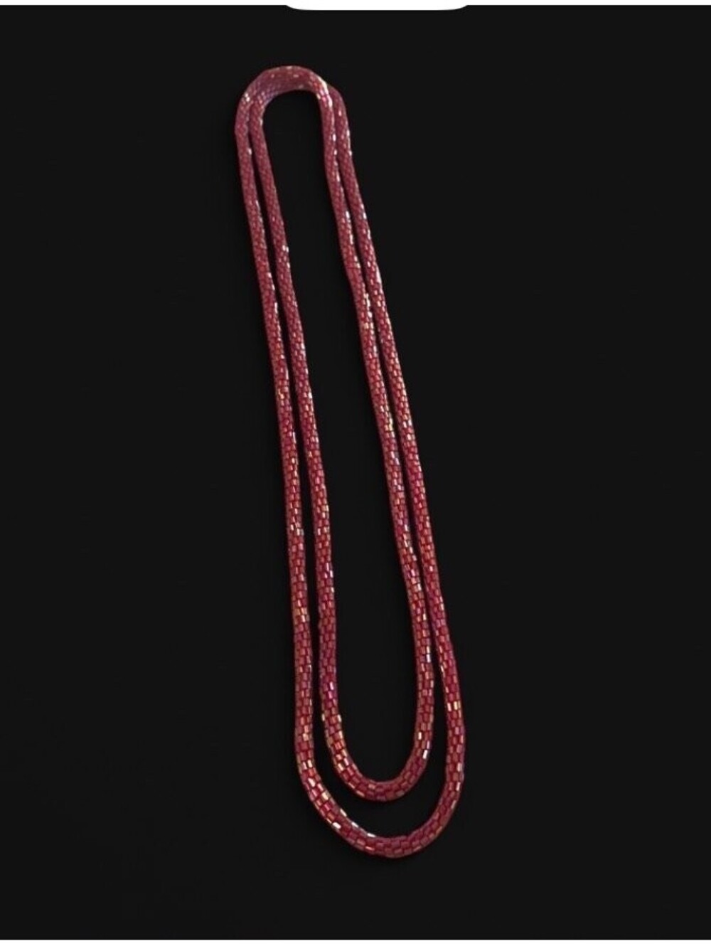 Vintage Handcrafted Glass Seed Bead Continuous Necklace 27 Inch